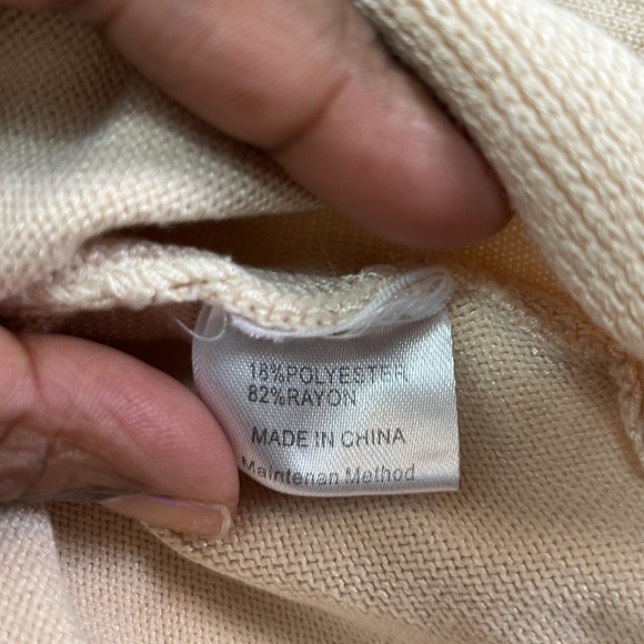 Syzri Cropped Sweater Women Small Long Sleeve Balloon Cream - Picture 3 of 6